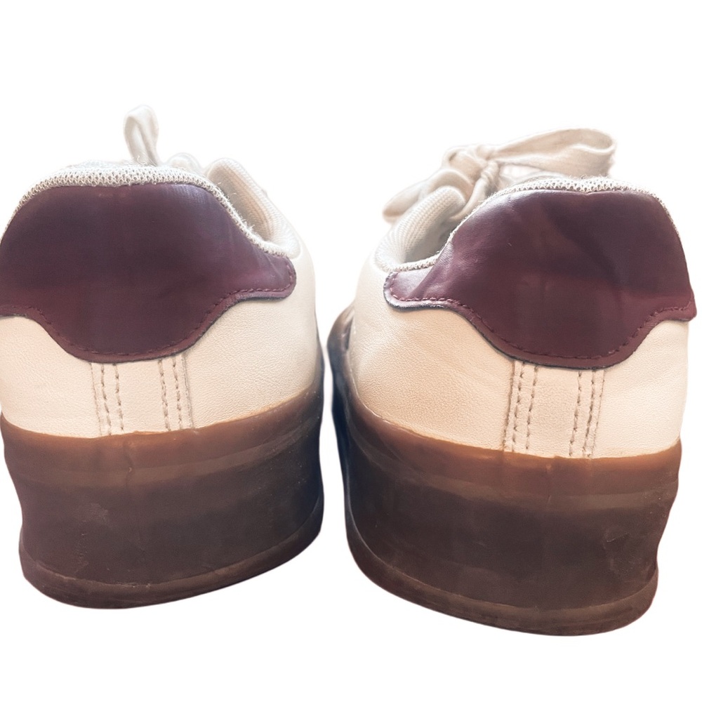 Cozzy White Burgundy Sneakers Youth Size 2 Kids Girls platform Gum Sole EUC - Picture 5 of 5